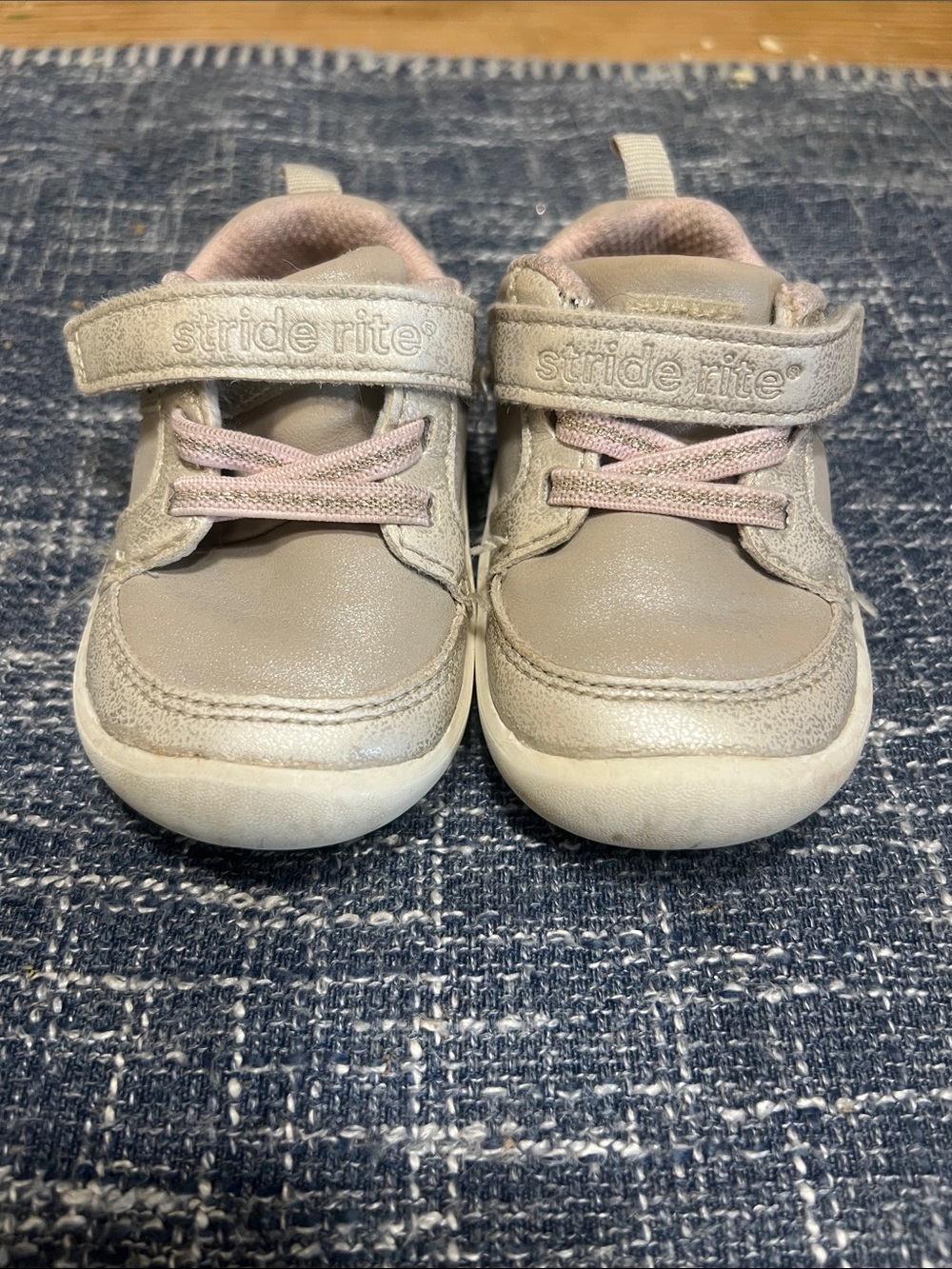 Stride Rite Gray and Pink Toddler Hook-and-Loop Sneakers